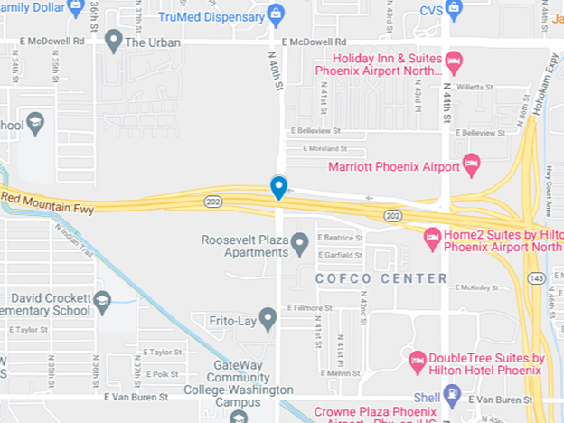google map of loop 202 near rollover crash site