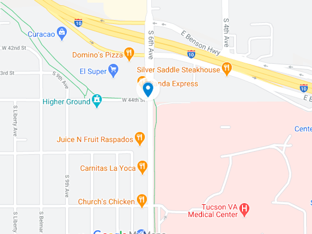 google map of 6th avenue and 44th street in tucson