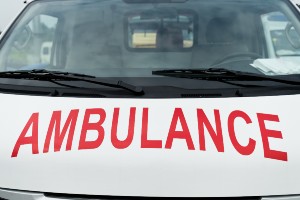 ambulance transports injured mother and children