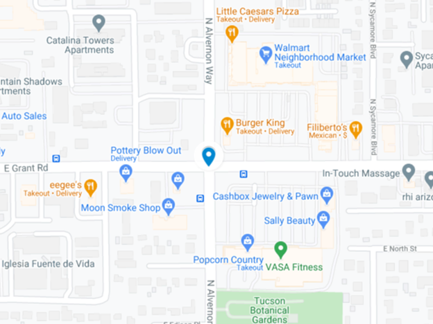 google image of road map in tucson