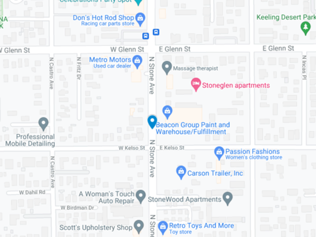 google map image of north stone avenue near pedestrian crash site