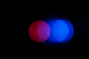police lights on black background