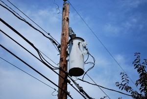 image of utility pole on a sunny day