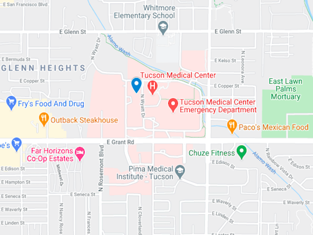 google map image of tucson medical center crash