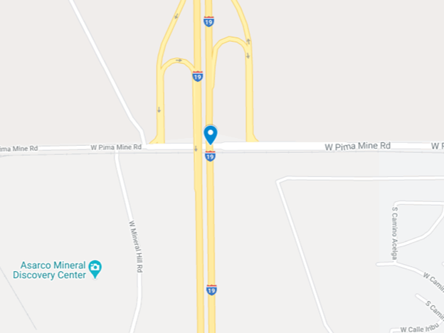 google map image of I-19 near pima mine road