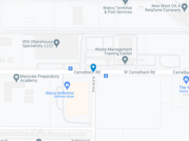 google map image of camelback and 47th in glendale