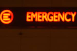 emergency sign in hallway