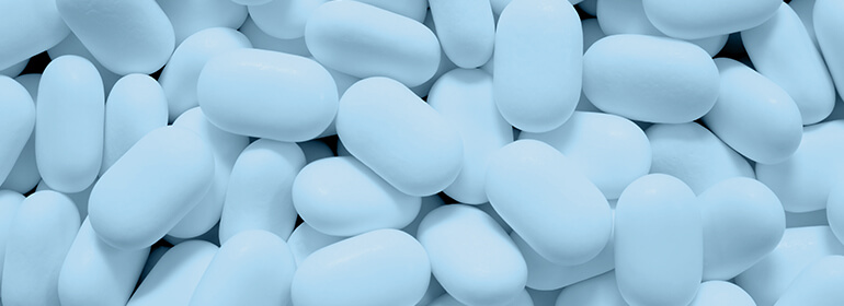 light blue anti-smoking tablets