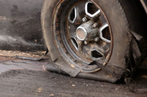 tire blowout in summer