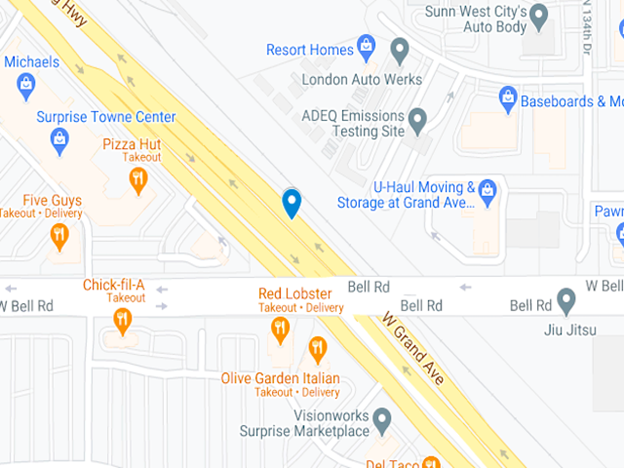google map image of street sweeper crash site